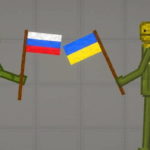 Российский и Украинский флаги