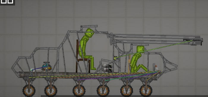 Вымышленный колёсный танк в игре Мелон Плейграунд