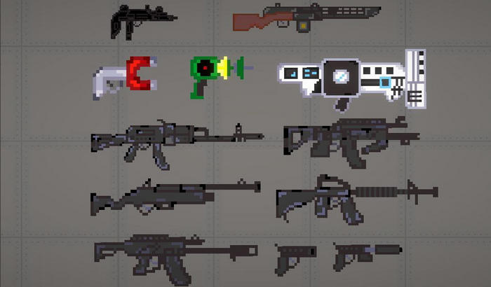 Набор оружия "Simple Guns 2" в игре Мелон Плейграунд