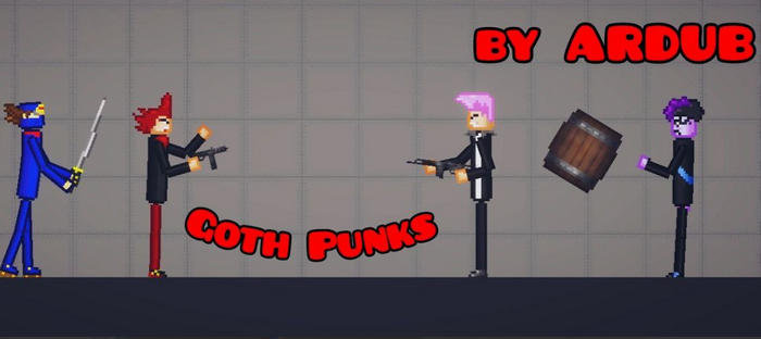 Персонажи банды Goth Punks в игре Мелон Плейграунд