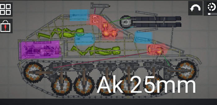 Выдуманный танк Ak 25mm в игре Мелон Плейграунд